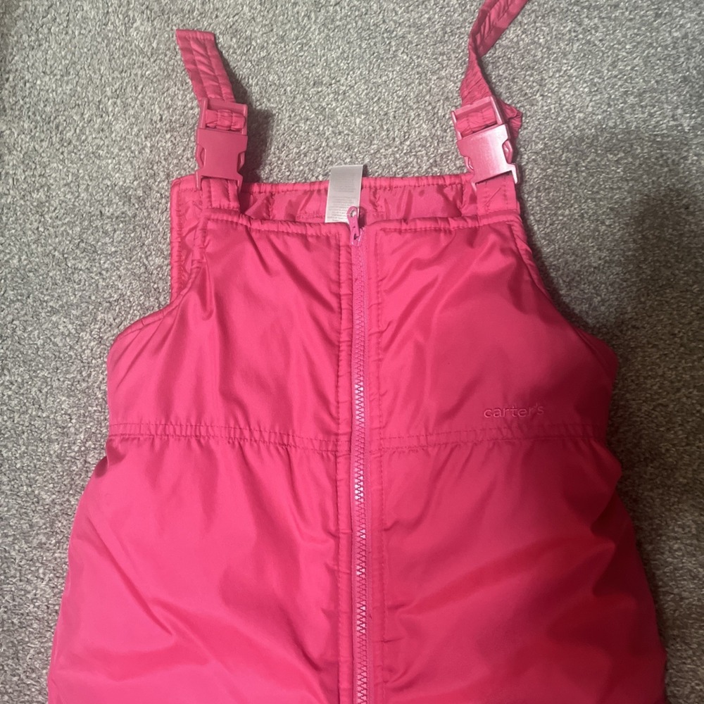 Carter's Girls Pink‎ Snow Bib Overalls Sz Large  6X Waterproof Insulated Winter